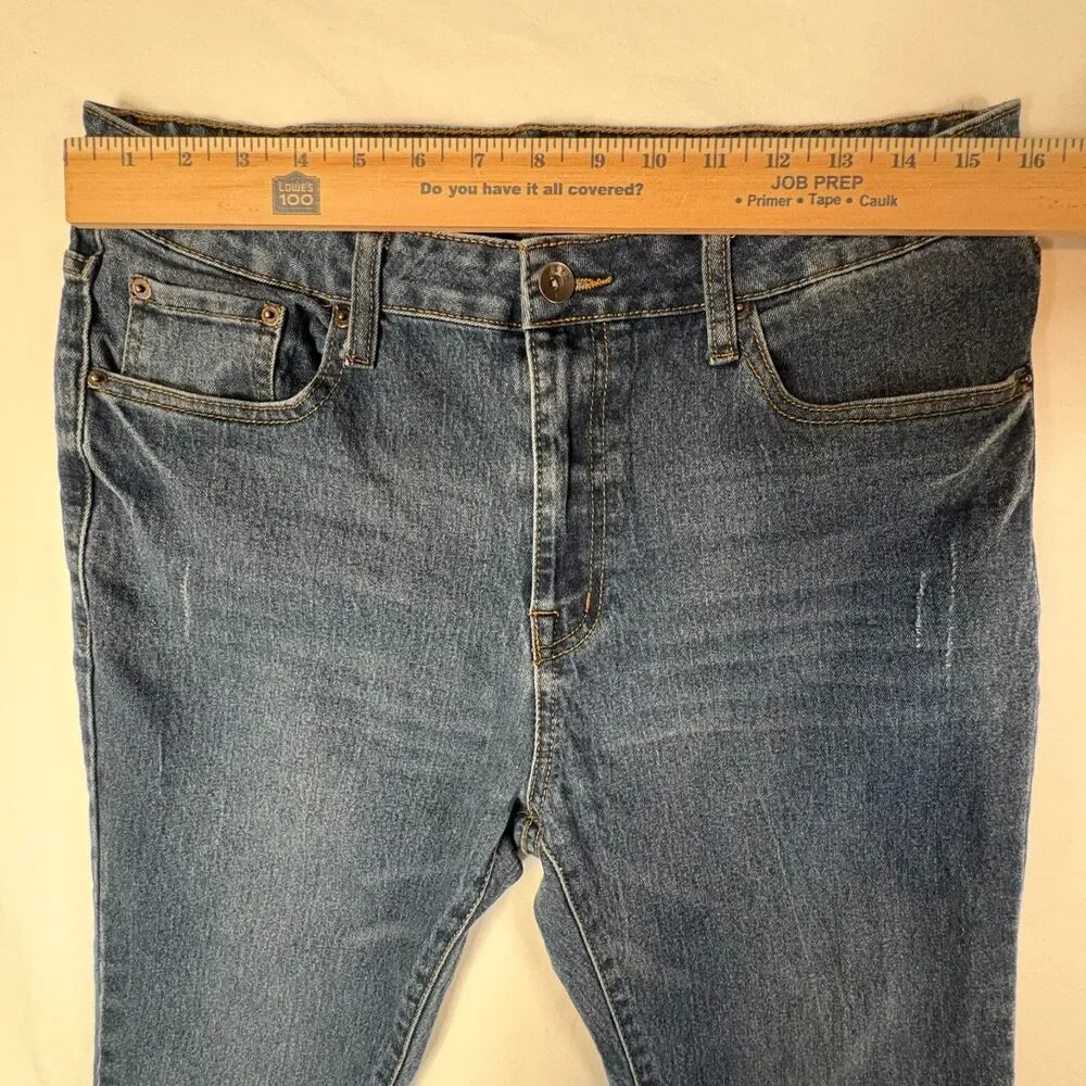 WXYZ Men's Nomad Dark Wash Slim Straight Jeans - 34X30 Classic 5-Pocket Styling